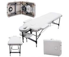 Massage Imperial® Knightsbridge -Table de massage Portable pro luxe - Aluminum - 2 Zones - Couleur : Blanc Ivoire
