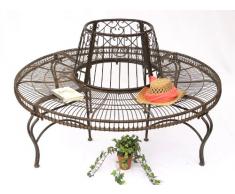 DanDiBo Banc Circulaire en métal Banc JC112404 Banc de pourtour darbre Banquette Banc de Jardin D-150cm H-75cm