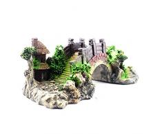 HPiano Aquarium Résine Arch Bridge Pont Artificielle Modèle pour Fish Tank Aquarium Sand Table Decor,Ornement D'aquarium Pont de Résine Fish Tank Paysage Décoration