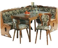 Contenu de la livraison : 5 5.4.6.2534 : groupe de banc de cuisine - Groupe de banc dangle - Chêne rustique P43 - Banc dangle - Table extensible - 2 chaises