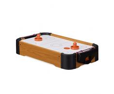 Relaxdays Hockey de table Air Hockey de table Mini Hockey emporter accessoires lxP: 56 x 31 cm, brun
