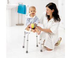 Ridder A00603101 Tabouret de douche/baignoire rond Sans dossier Réglable en hauteur Blanc