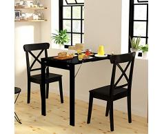 Folding table Table Pliante Murale Cuisine Multifonction Table Murale Rabattable Contemporain Fixés Au Mur Table De Balcon Pliable,Économiseur Despace,Noir,3 Tailles