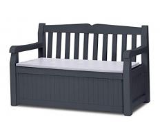 Chalet-Jardin 12-923423 Coffre Banc pour le Jardin Polypropylène Gris Anthracite 140 x 60 x 84 cm