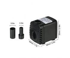 Decdeal Pompe à Eau Submersible, 600L / H 8W Pompe Eau Aquarium Ultra-silencieux avec 4 Pieds de Ventouses pour Fontaines Fish Tank Hydroponic Systems avec 2 Buses
