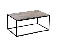 Harbour Housewares Table Basse contemporaine/Industrielle - Bois Clair/Structure en Acier - 110 x 60 x 46 cm