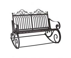 LORIGINALE DECO Banc à Bascule Rocking Chair de Jardin Fer Marron 118.50 cm