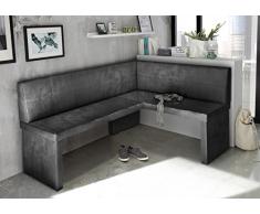 MyStyleWood Marta Banc dangle en Cuir synthétique avec Structure en Bois Stable et Facile dentretien Gris 168 x 128 cm