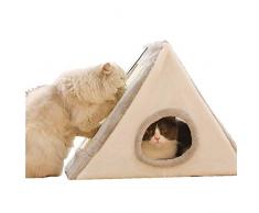ANPI Arbre à Chat, Table à Gratter en Sisal Triangulaire pour Chat avec Balle de Capture Niche pour Chat avec litière, Centre dactivités, Confortable, Respirant et EcologiquePliable