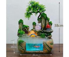 GL-GL-Indoor fountain Dessus de Table Intérieur Eau Caractéristique Eau Cascade Pompe Rockery Fontaine deau Mini Aquarium Festival Cadeaux Bureau Micro Paysage Décoration Décoration