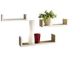 Série 3 étagères murales