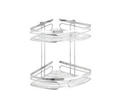 Wenko 20412100 Premium Etagère dAngle 2 Niveaux Inox Dimensions 21 x 21 x 29,5 cm