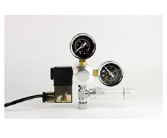 Aquarium CO2 Table de décompression Carbone électromagnétiques Grande Precision Micrometering Valve, double jauges Régulateur de CO2 (6.5)