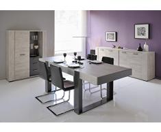 Matelpro-Table de salle à manger rectangulaire gris loft/gris ombre Cesario 2