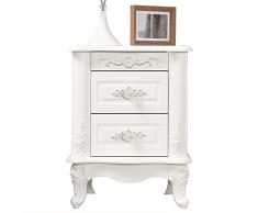 Table de Chevet Bois Massif Blanc Table de Chevet Chambre à Coucher Vitrine dangle Meuble de Rangement