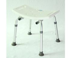 Tinksky Fauteuil de bain réglable douche chaise 6-hauteur médical baignoire tabouret banquette (blanc)