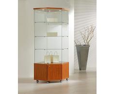 MHN Vitrine dangle verrouillable en Verre avec éclairage en Forme de Cerisier 68 cm