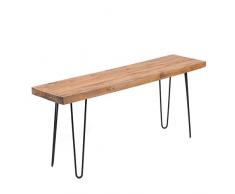 Banc de table design décoratif en bois recyclé avec armature en métal 50 x 120 cm