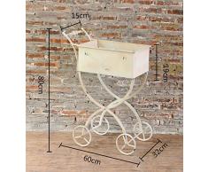 CAIJUN Placez Les Articles Étagère pour Fleurs Art de Fer Chariot Boutique Vitrine Rétro Blanc Présentoir, 60 * 32 * 80cm Pot de Fleurs Étagères D'angle
