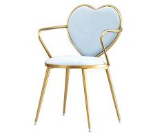 Chaise de Maquillage en Forme de Coeur en arrière, Chaise de Coiffeuse en Fer forgé, Banquette Souple et Confortable, pour Salon/Bureau/terrasse/Bureau/Cuisine, 5 Couleurs