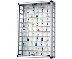Pureday Vitrine pour Collection en Aluminium et Verre avec Fermeture à clé 60 x 89 cm