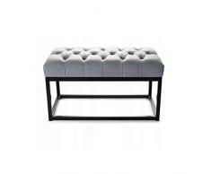 QFQ Tabourets hauts, chaises, tabouret de banc de changement de porte dentrée nordique, base en fer forgé, tabouret de chambre à coucher,60cm-gris