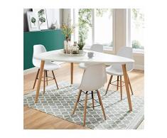Générique Benedikt Table a Manger Triangulaire 6 a 8 Personnes scandinave Blanc laqué satiné - l160xl120 cm