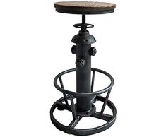 Chaise Chaise de bureau Cafe Bar Restaurant Chaise Comptoir Chaise haute Tabouret Tabouret de bar Loisirs dangle Chaise de bureau Wind Creative Industrial Fire Hydrant solide en fer forgé en bois Tab