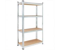 Deuba Étagère Charge Lourde Metallique 4 tablettes - 160x90x40cm - Charge Max. 700 kg