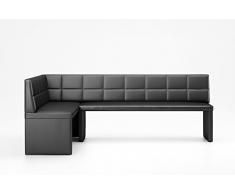 MyStyleWood Marta Banc dangle en Cuir synthétique rembourré avec Structure en Bois Stable et Facile dentretien Noir 168 x 128 cm