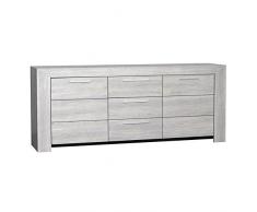 Salle à Manger Complète Gris clair - TAHITI - L 180 / 260 x l 90 x H 78