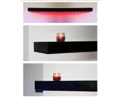 Crafted Storage Neuf Noir Brillant Faite à la Main en Bois Flottant étagères avec lumières LED Rouge