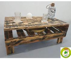 table basse en bois, noiré huile de lin, style industriel : 80x43x30 cm