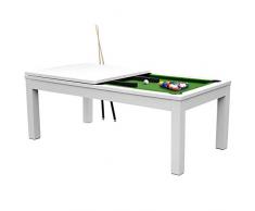 Rendez vous déco Table de Billard rectangulaire Convertible Blanche Tapis Vert