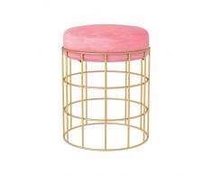 ECSD Maquillage Tabouret Chaise Rembourré De Siège Repose-Pieds Banquette Coiffeuse en Métal De Vanité Rond,35 X H 40 Cm (Color : Pink, Size : Pack-1)