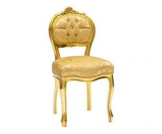 Arterameferro Chaise musicale en bois baroque feuille dor