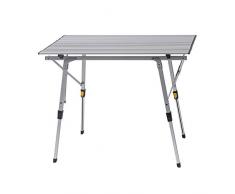 WOLTU CPT8129sb Table de Camping Pliante Pliable en Aluminum Table de randonnée Voyage Réglable en Hauteur 90x52.2X (45-72) cm
