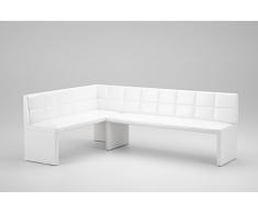 Marta Banc dangle en cuir synthétique avec structure en bois stable et facile dentretien Blanc 168 x 128 cm