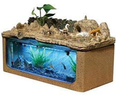 ZHUYUE Magnifique Bureau Aquarium Table Fish Tank Décoration Humidification Paysage Naturel Décoration dintérieur Fontaine (Taille: 47.5x23.5x27cm) (Size : 47.5x23.5x27cm)