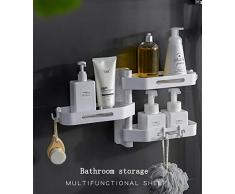 KGHEBN Supports muraux, Table Triangulaire, Support de Rangement Multifonctionnel pour Salle de Bains avec Support pour sèche-Cheveux,White