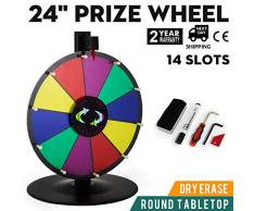 Chrisun 61CM/24IN Roue De Fortune Jeux De Loterie Roue De Couleur Carnaval 5,6KG Prix Roue De Table Roue De Fortune Jeu De Roulette De Roulette De Prix