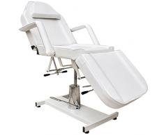 eyepower Table de Massage 185cm 3 Zones inclinable pivotant 360° rembourré Blanc