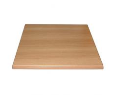 Dessus de table carré en bois de hêtre 600 mm par Bolero, bois restaurant hôtel bar