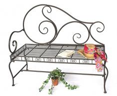 DanDiBo Banc DY140488 en métal Banc de jardin Banquette 2-places 123 cm Banc rond Banc parc