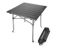Qisiewell Table de Camping Table de Plage Pliante en Aluminium Table de Pique-Nique Portable légère compacte pour intérieur et extérieur Camping Picnic Beach Natation Randonnée BBQ