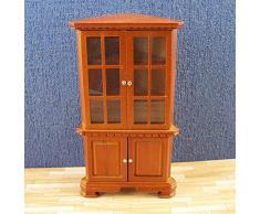 Unbekannt Maison de poupée Vitrine/Buffet d'angle Bois Meuble Divers. Couleurs Miniatures, 1:12 - Braun-Kirsche