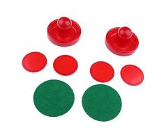 Gazechimp 2 Pusher Hockey de Table + 4pcs Palet de Hockey Table Équipement Air Hockey - Rouge, S
