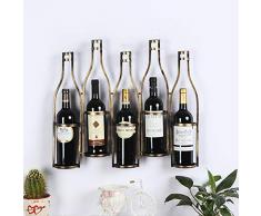 NZKW Vin Racks sous comptoir Cabinet dangle, Support Mural vin étagère, Affichage en métal Petit Stockage Stand Ornement, Cuisine sous-Sol Bar Maison 5 Bouteille,Noir