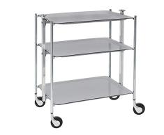 Platex Textable 500350003 Table Roulante 3 Ãtages Gris Métal Chromé