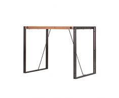 Meubletmoi Table Haute de Bar H 93cm Style Industriel en Bois dacacia Massif et métal – Collection Workshop